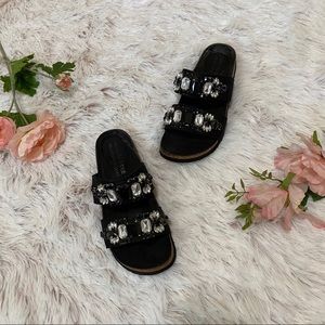 Madden Girl/Kendall & Kylie Black Jeweled Sandals